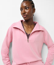 Sand Wash Half Zip Crop Sweatshirt