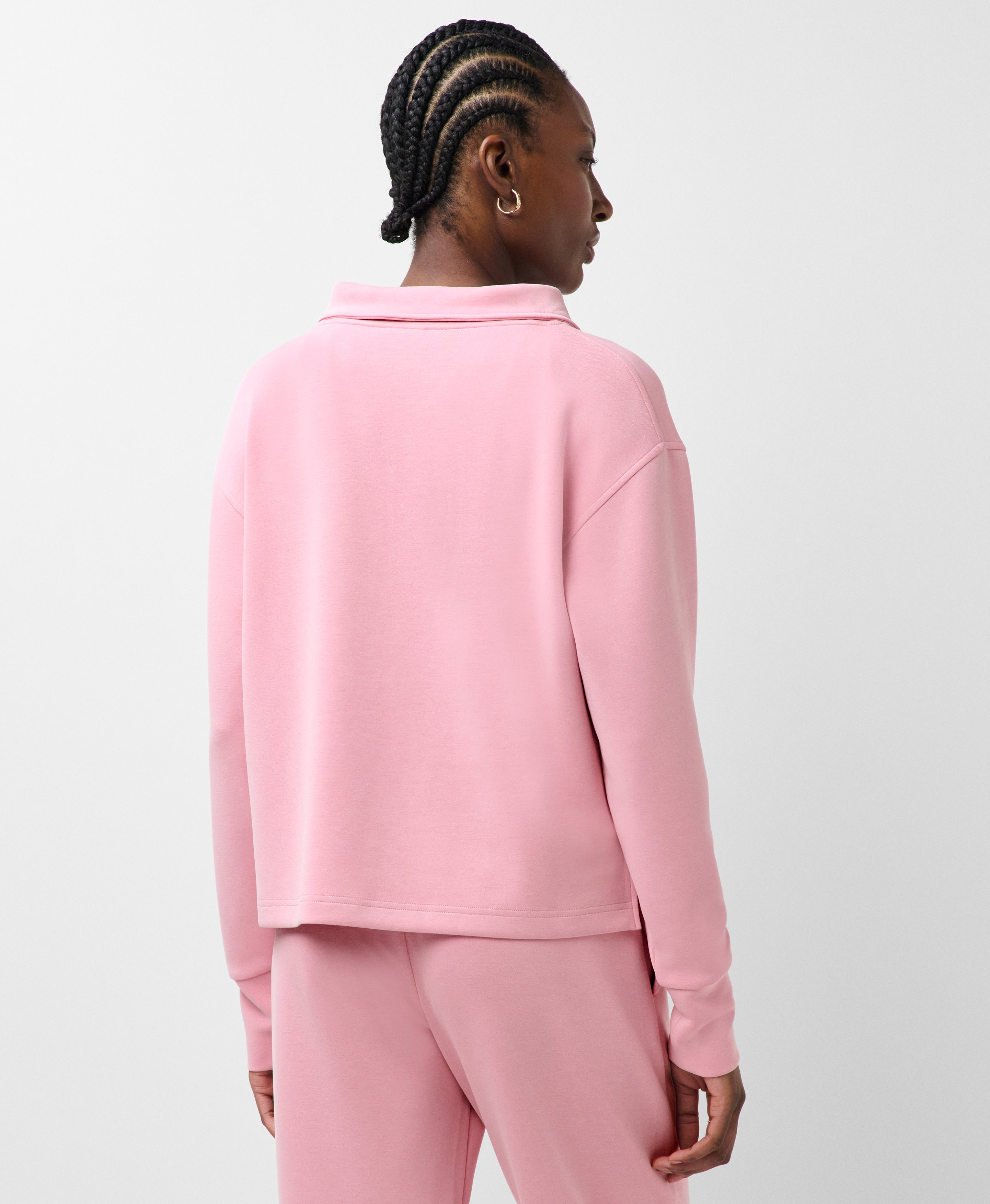 Sand Wash Half Zip Crop Sweatshirt