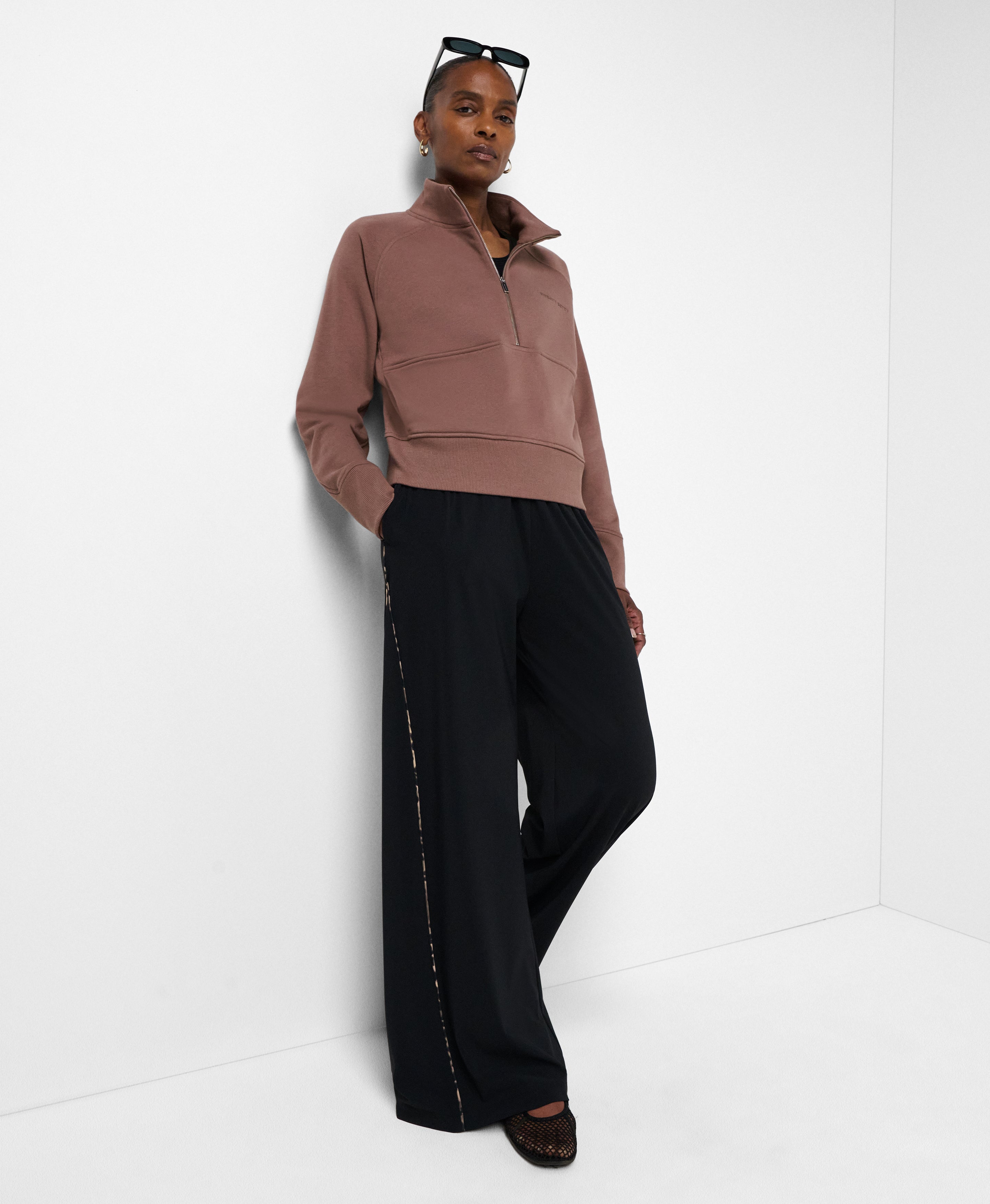 Revive Rib Mix Half Zip Sweatshirt