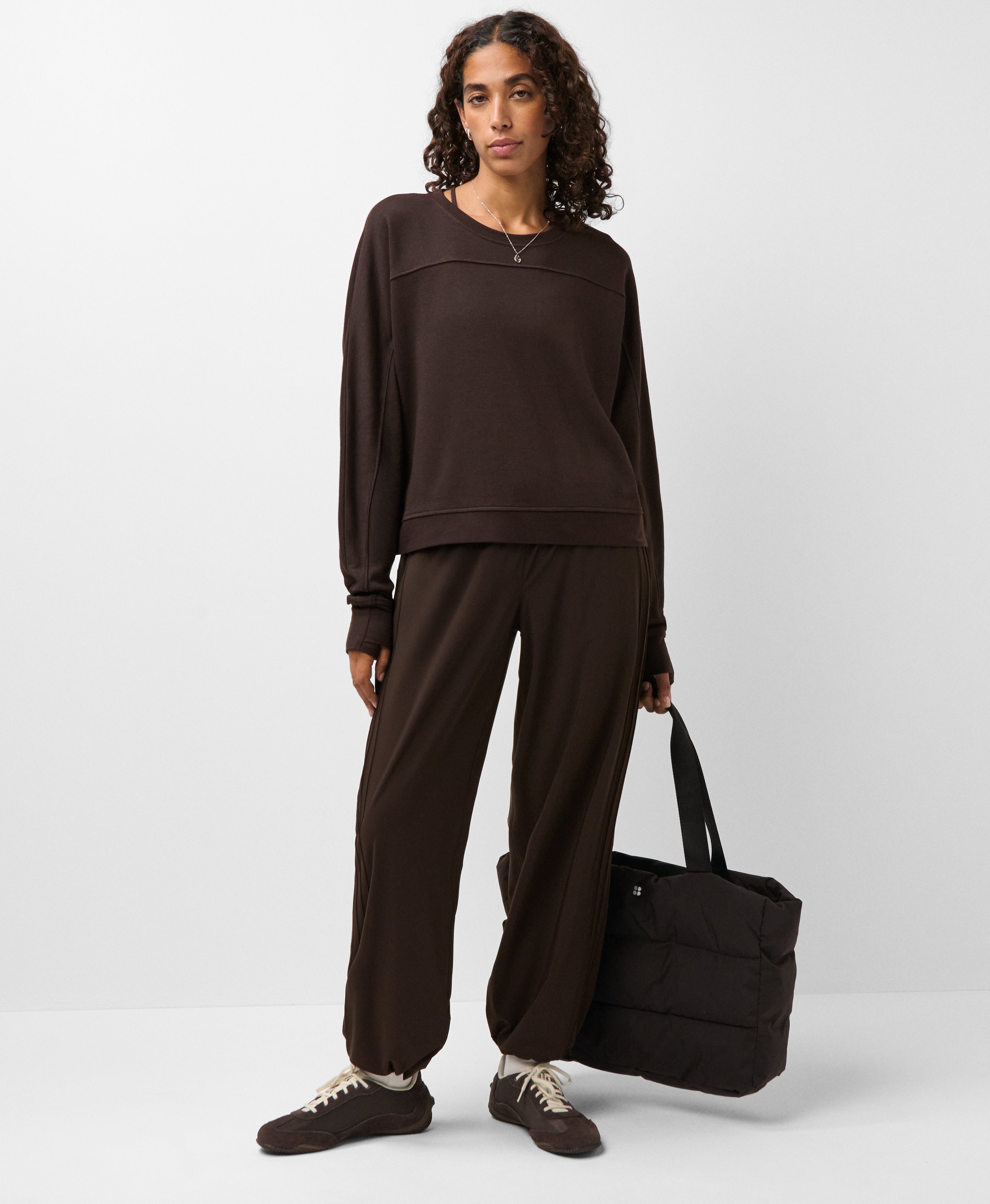 After Class Yoke Crop Sweatshirt