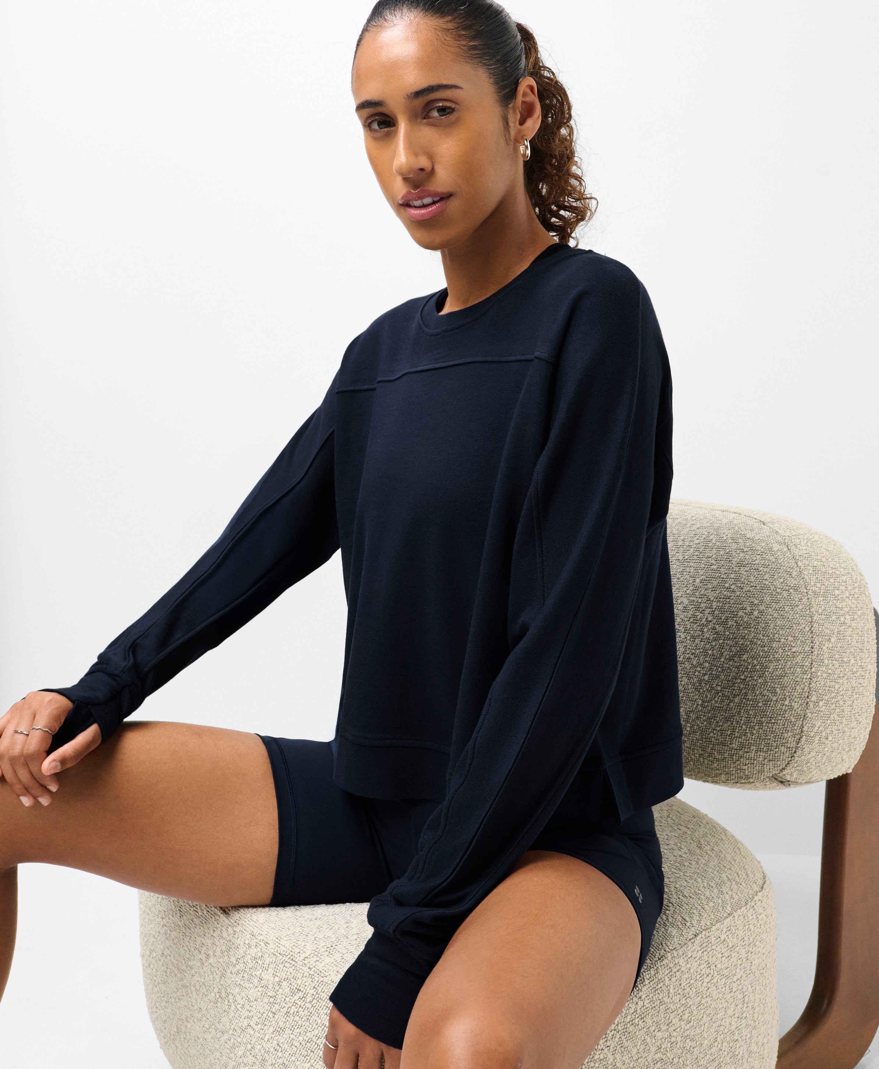 After Class Yoke Crop Sweatshirt