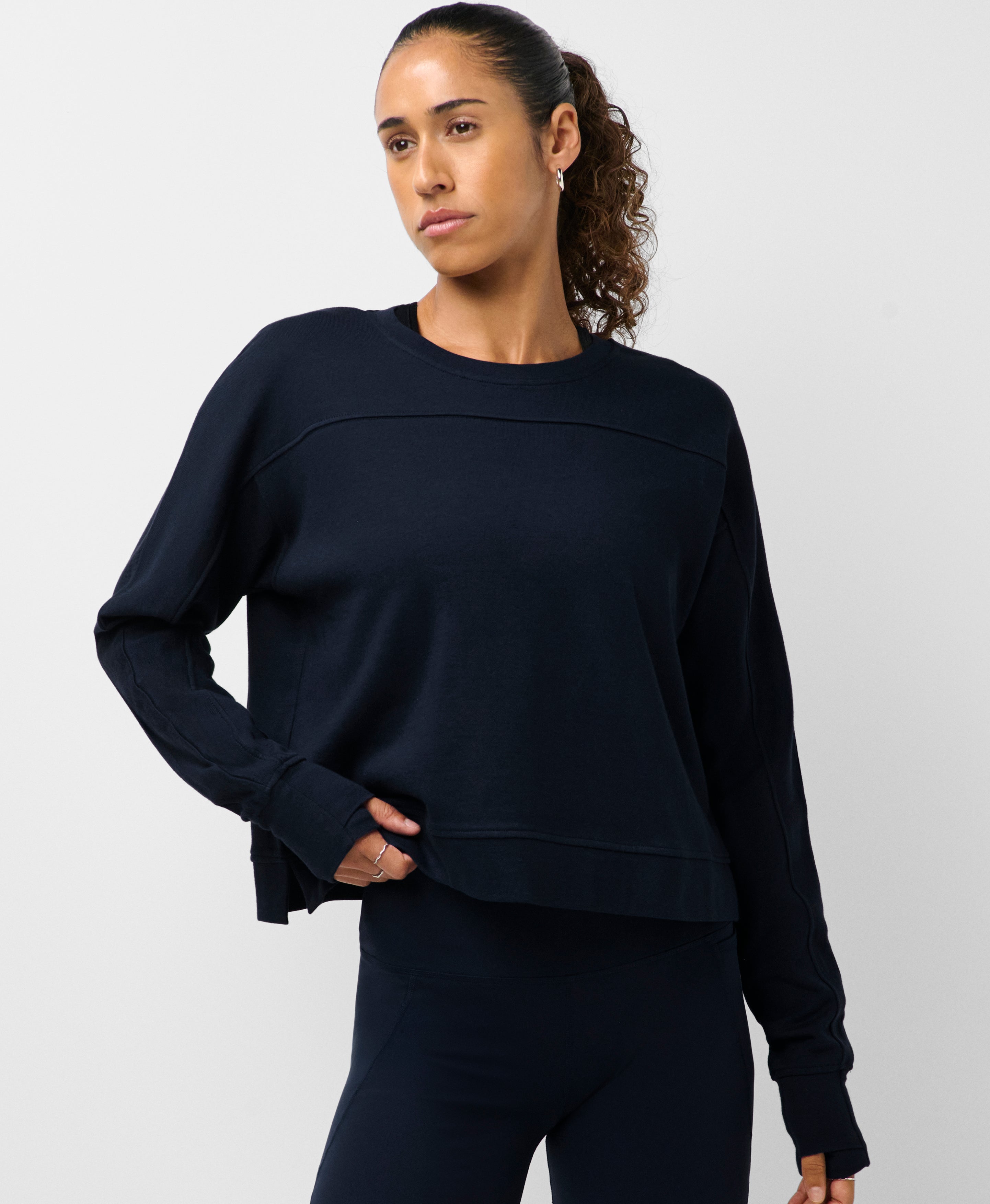 After Class Yoke Crop Sweatshirt