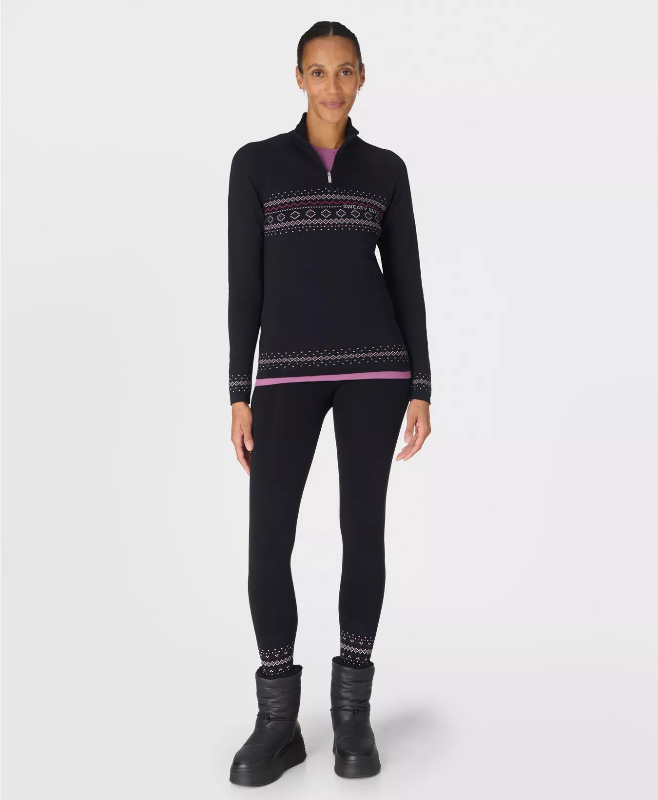 Fairisle Novelty Half Zip Base Layer