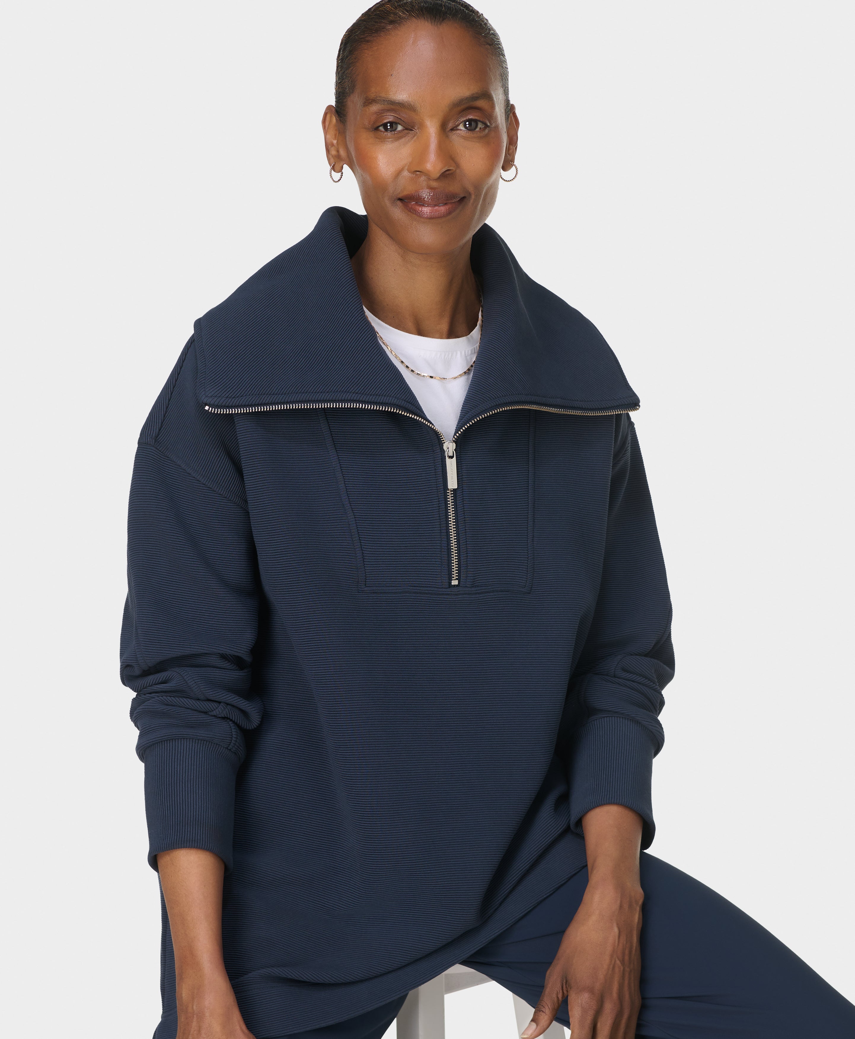 Peaceful Rib Half Zip Sweatshirt