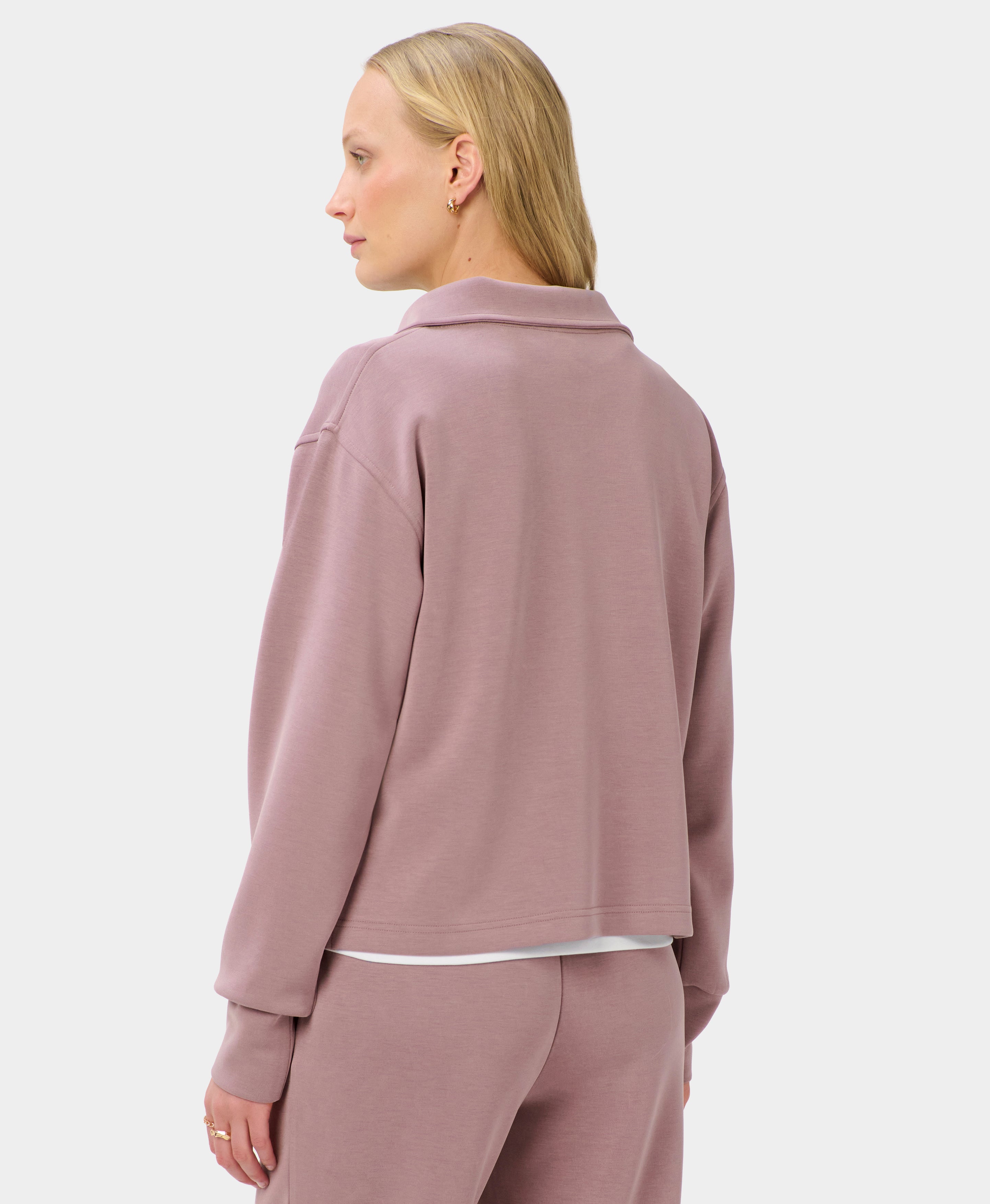 Sand Wash Half Zip Crop Sweatshirt