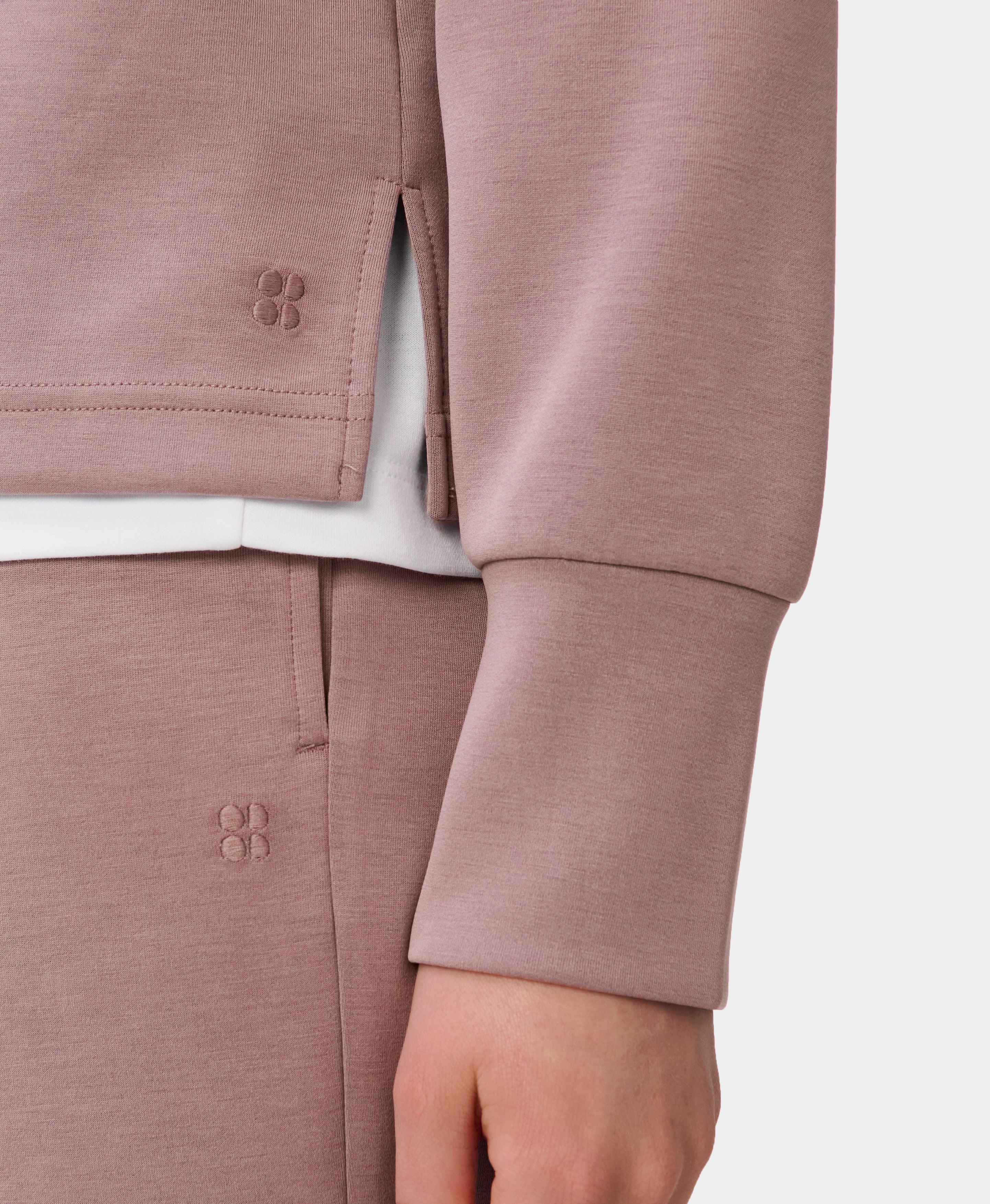 Sand Wash Half Zip Crop Sweatshirt