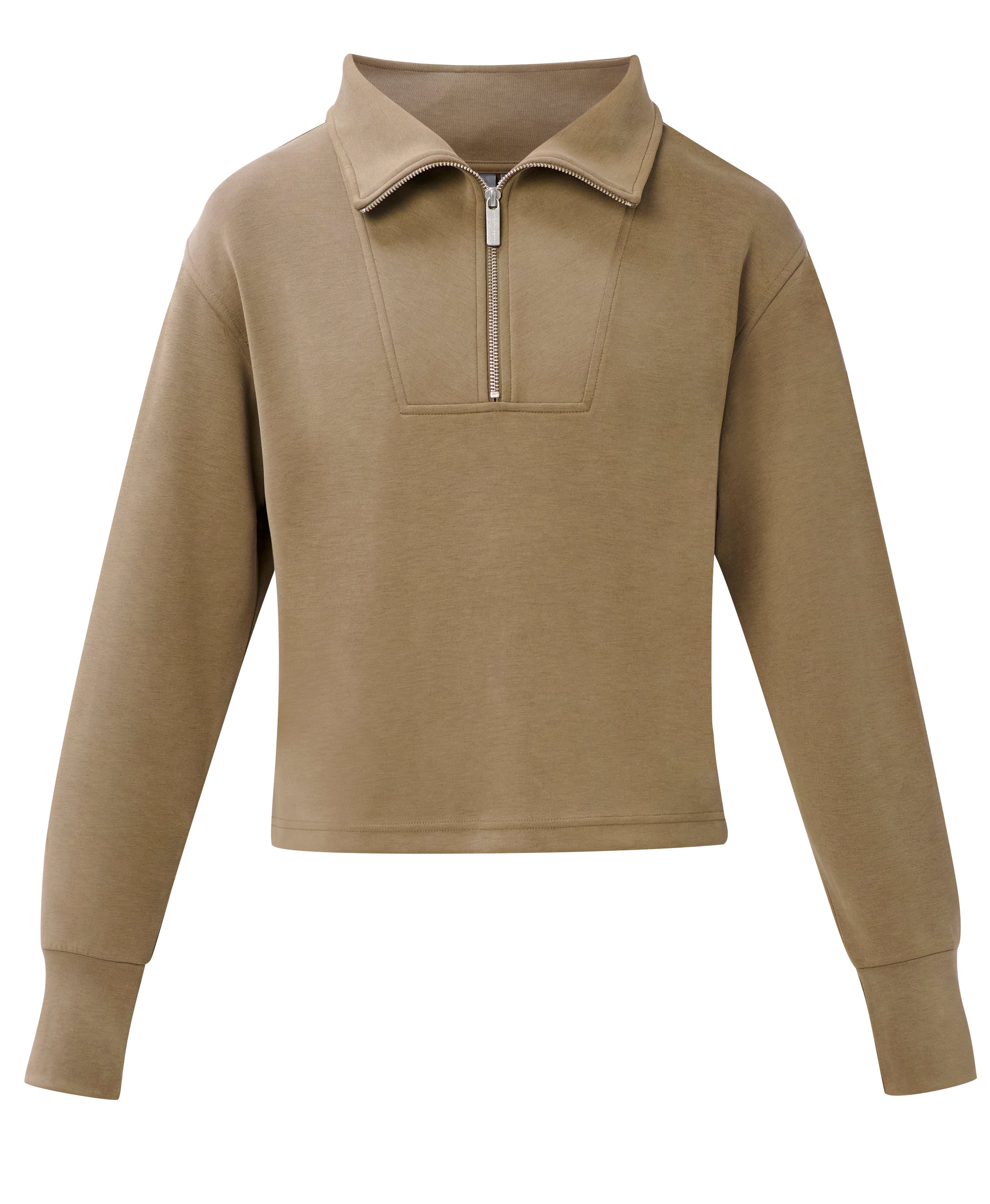 Sand Wash Half Zip Crop Sweatshirt