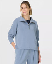 Sand Wash Half Zip Crop Sweatshirt