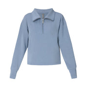 Sand Wash Half Zip Crop Sweatshirt