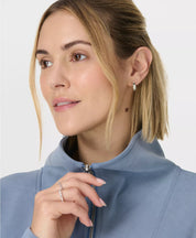 Sand Wash Half Zip Crop Sweatshirt