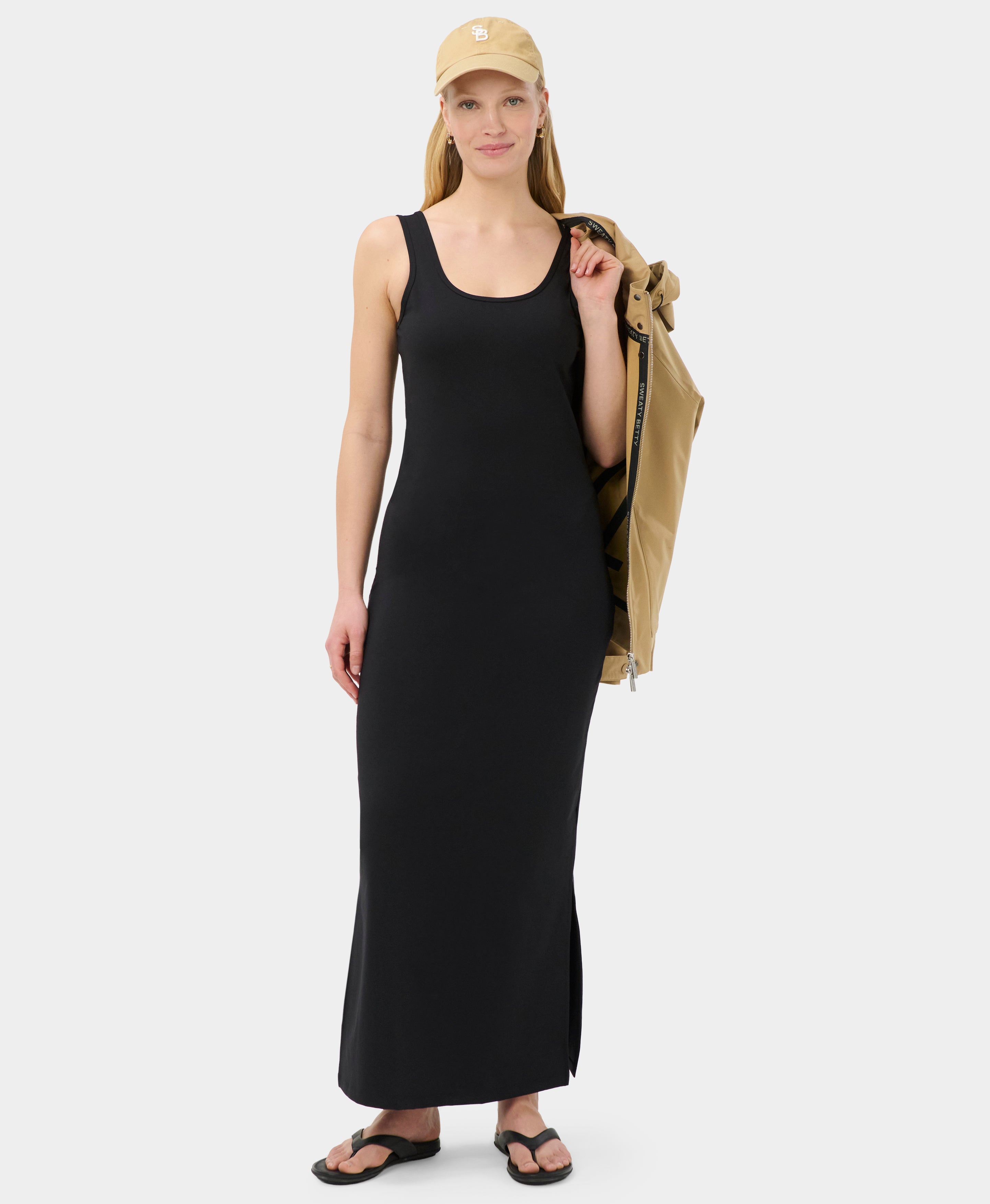 Fitted Scoop Neck Midi Dress