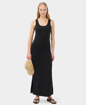 Fitted Scoop Neck Midi Dress
