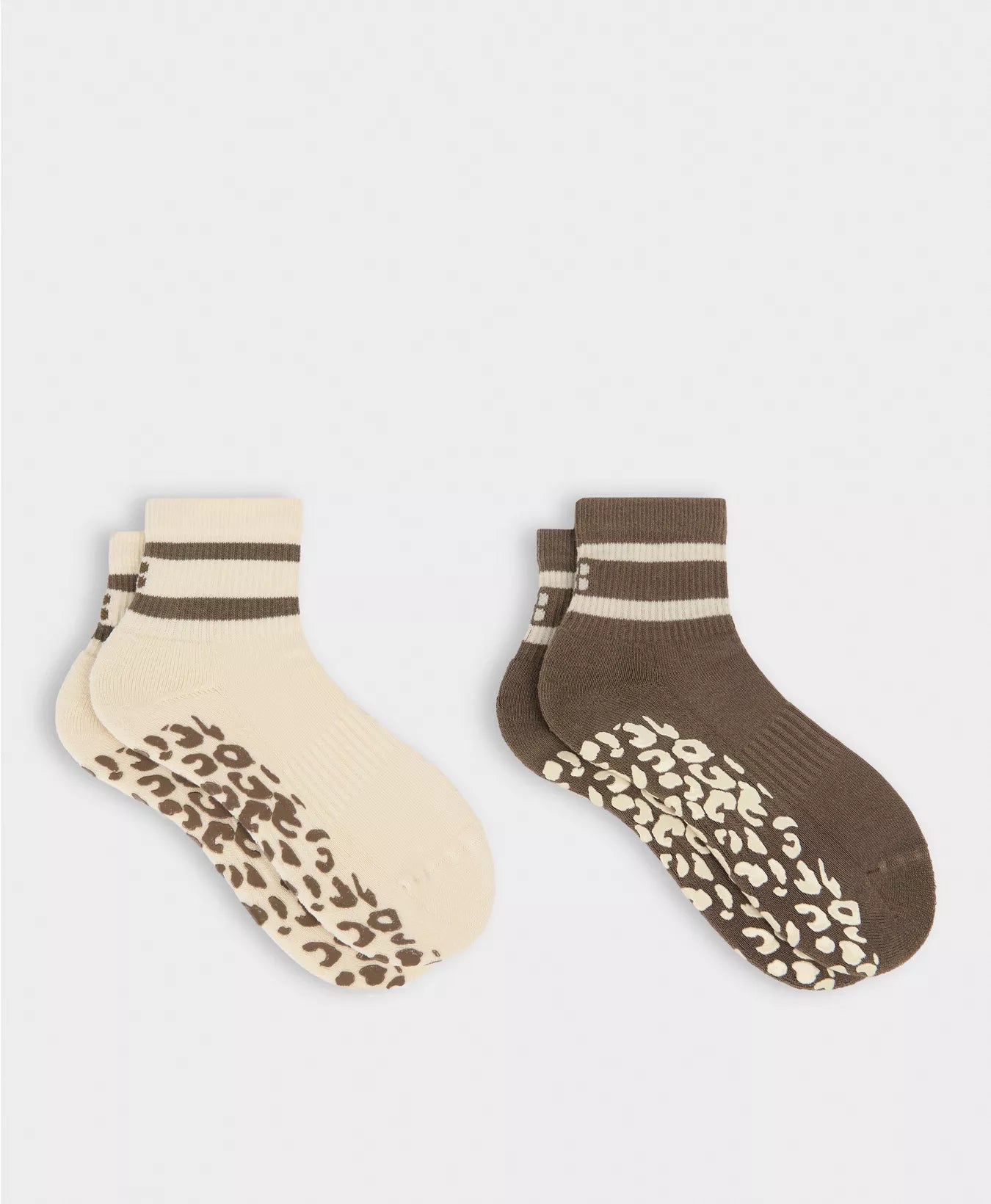 Animal Print Mini Pilates Crew Gripper 2 Pack
