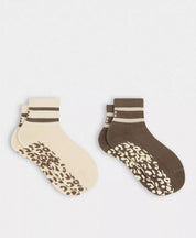 Animal Print Mini Pilates Crew Gripper 2 Pack