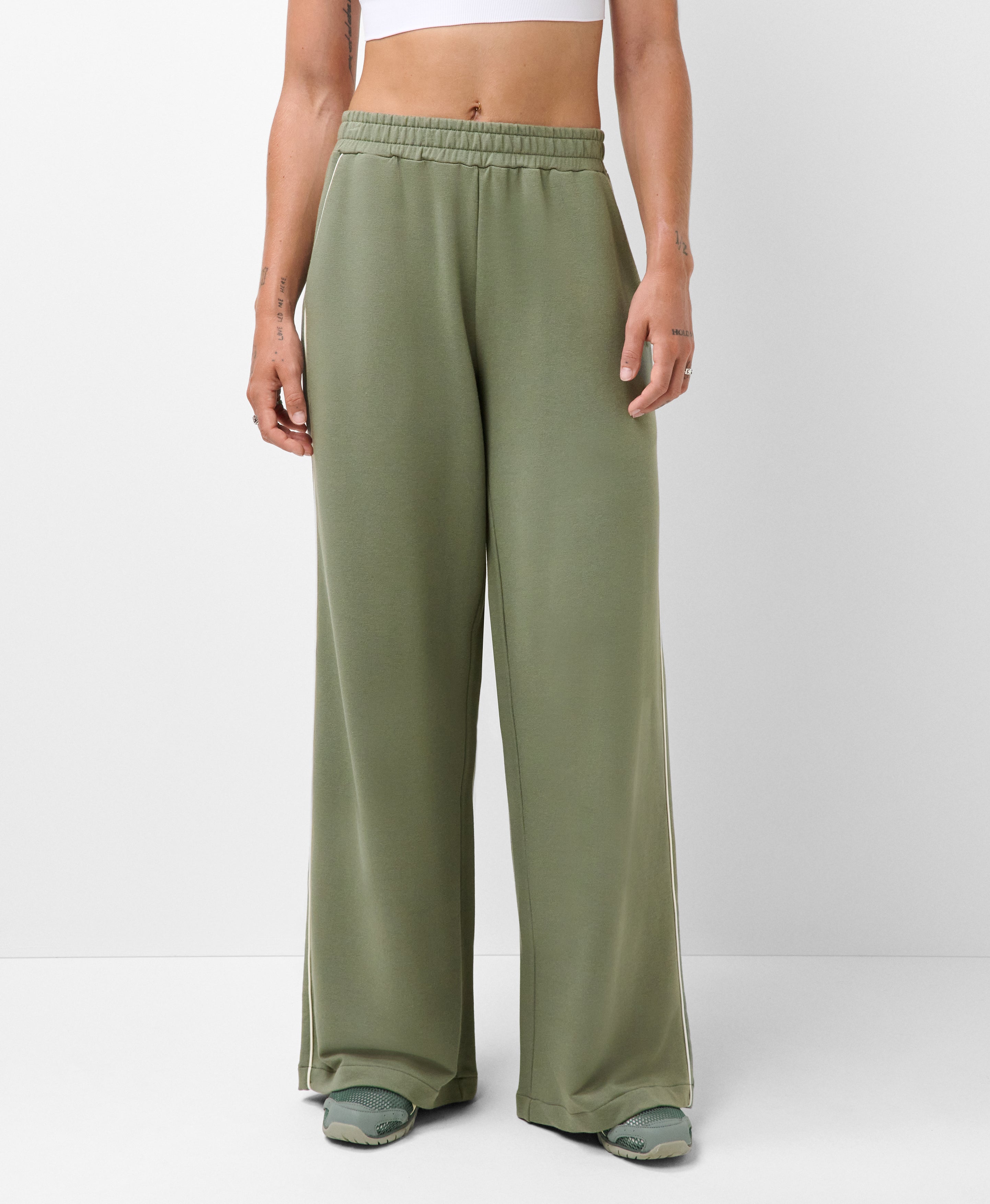 After Class Piped Wide Leg Trouser
