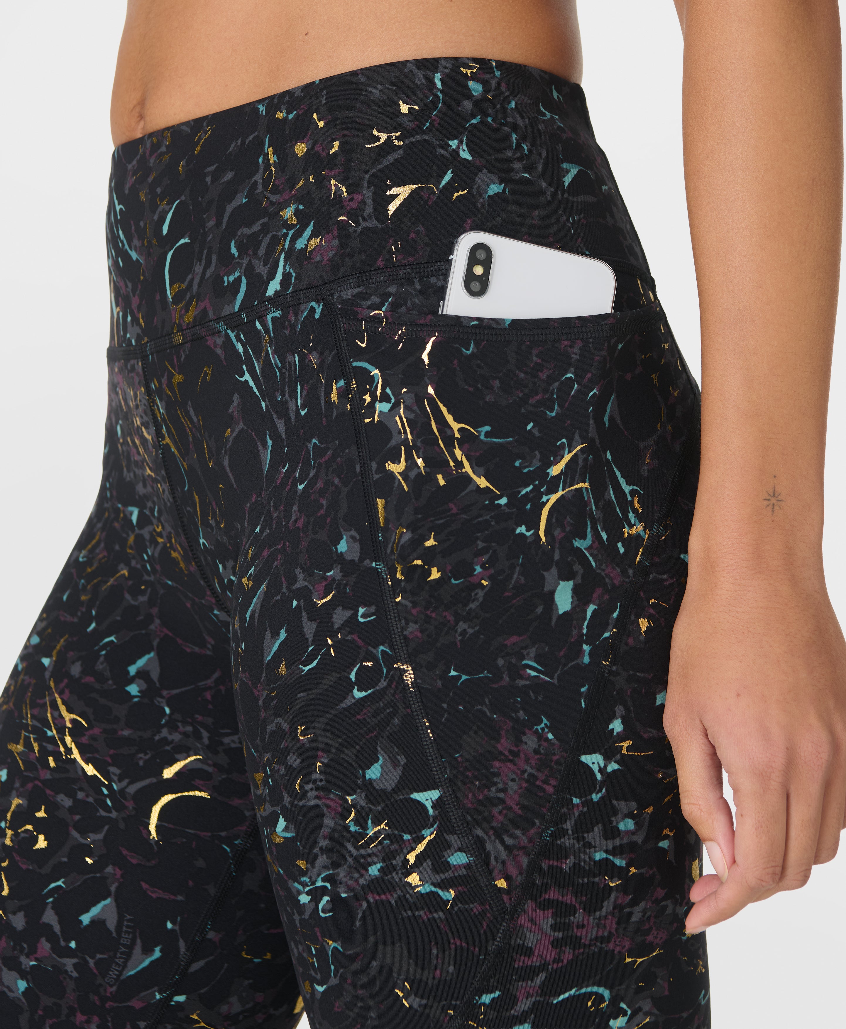 Power 7/8 Foil Workout Leggings