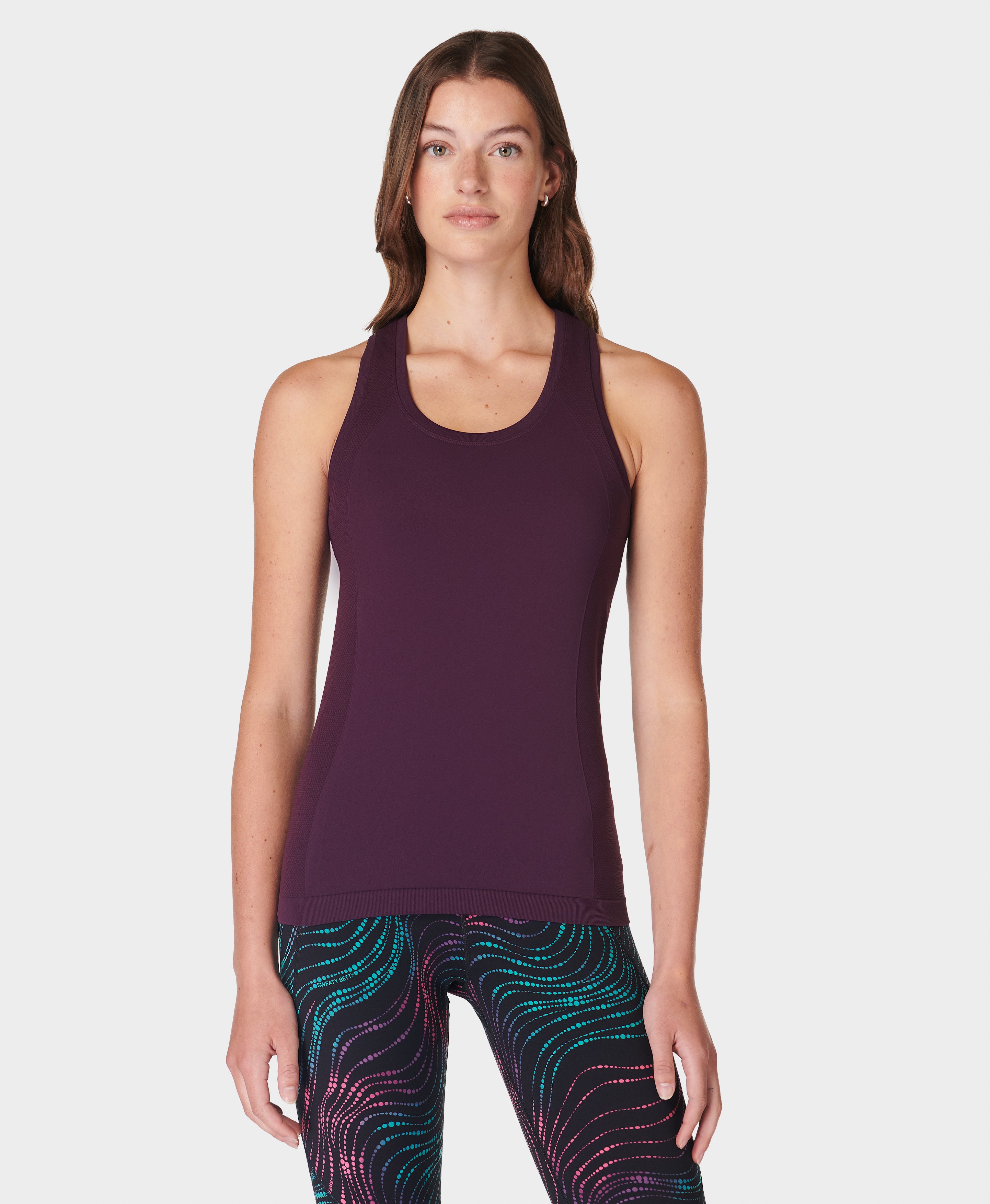 Fimkaul Women's Tank Top Sleeveless Casual Tops Workout Yoga Pleated Gym Athletic Racerback Basic Shirts Wine Red M