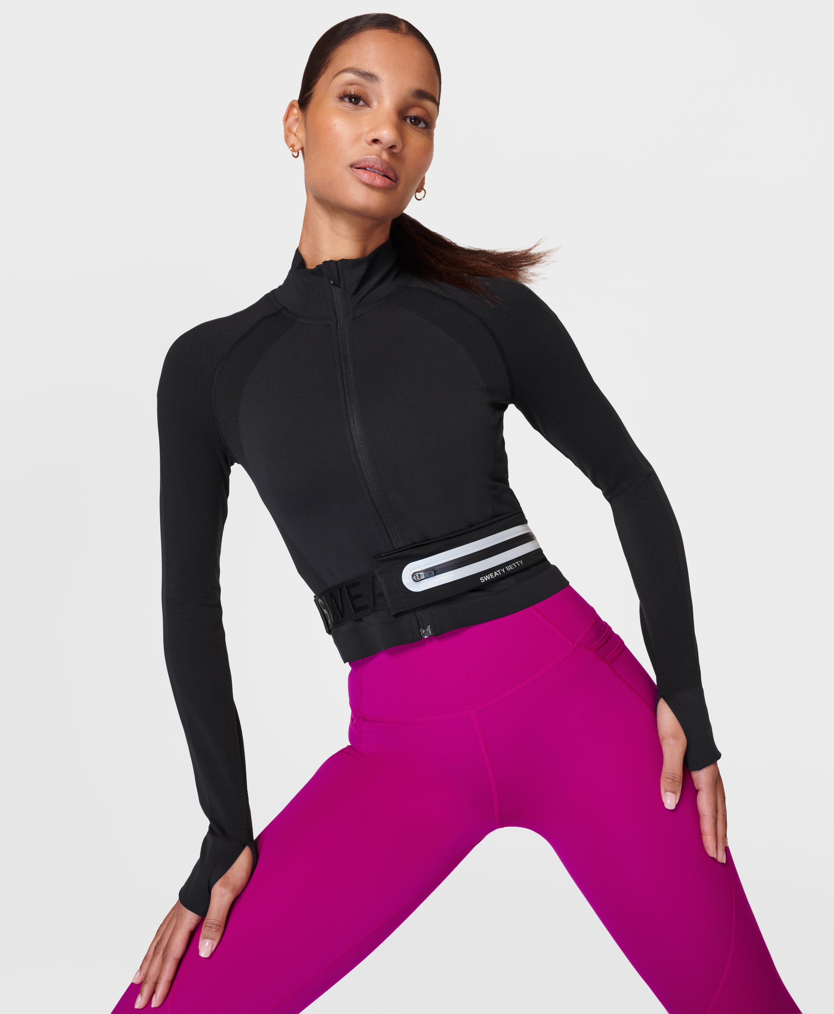 Athlete Crop Seamless Workout Zip Up