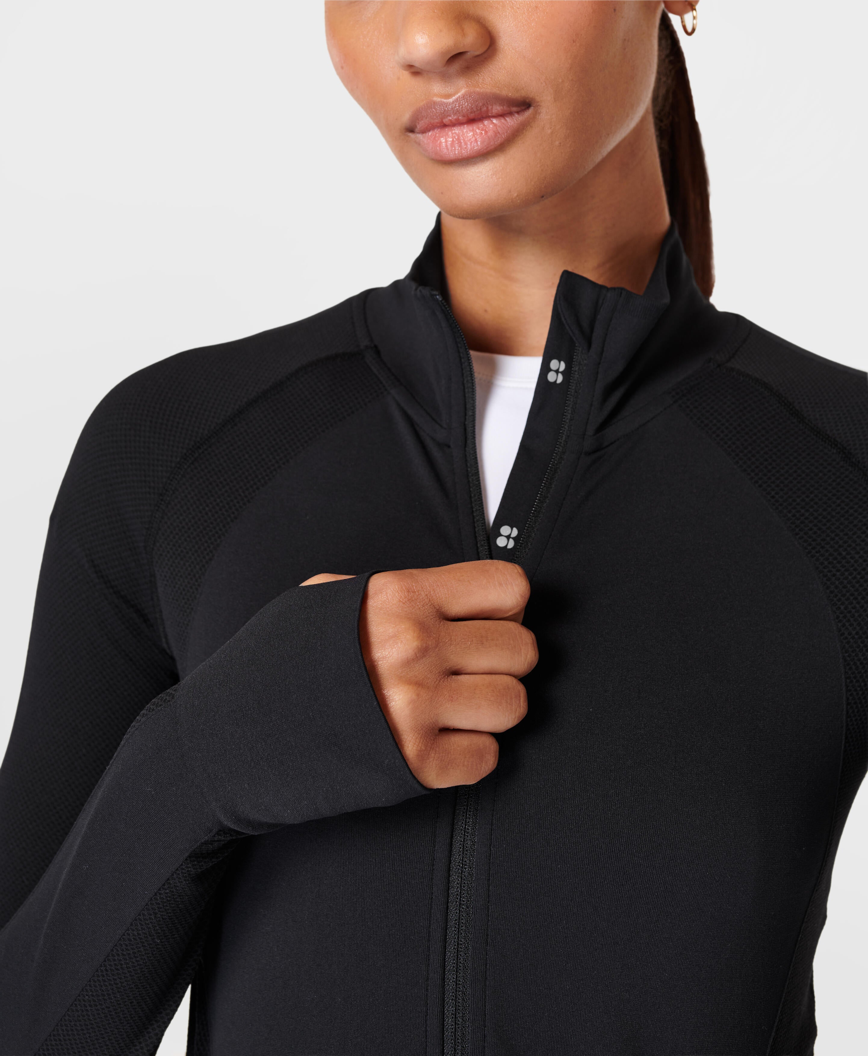 Athlete Crop Seamless Workout Zip Up